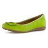Ballerina GABOR "FLORENZ", Damen, Gr. 40, grün (apfelgrün), Ziegenveloursleder, unifarben, festlich, Schuhe, Bequemschuh, Businesschuh, Elastikeinfass, Komfortweite G (=weit)