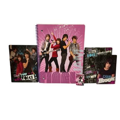 Disney Office | Disney Camp Rock Bundle Of 6 Notebook Journal Spiral With Sleeves Address Book | Color: Black/Purple | Size: Os