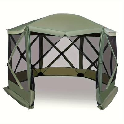 TEMU 11.5 X 11.5 Ft 6-sided Pop-up Screen House Tent W/ 2 Wind Panels For Camping