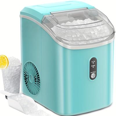 TEMU Countertop Ice Maker, Portable Ice Machine, 9 Bullet Ice Cubes In 6 Mins, 26.5lbs In 24hrs Self-cleaning With Handle, Basket, For Home, Kitchen/party/camping/rv