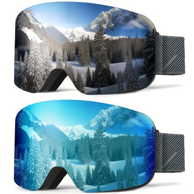 TEMU Youth Ski Goggles For Men And Women, Otg Snowboard Goggles/ With Uv Protection And Anti-fog Glasses