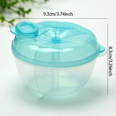 TEMU Portable 3-compartment Formula Dispenser - Rotating Milk Powder Storage Container, Ideal For Travel & Feeding, /blue