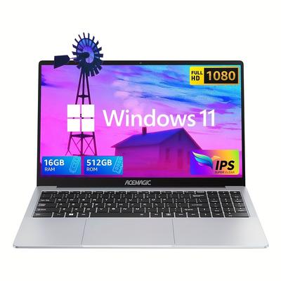 TEMU Acemagic Ax15 Laptop Silvery Computer N95 (up To 3.4ghz) 16gb Ddr4 512gb Ssd 15.6 Inch Bt5.0 5g Wifi Usb3.2 Type_c 5000mah Battery Metal Shell