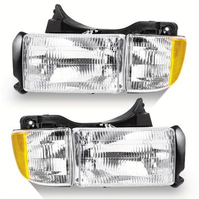 TEMU Pair Headlight Plastic Housing + Lens(no Bulbs) For For 1994-2002, Clear Lens, & Practical