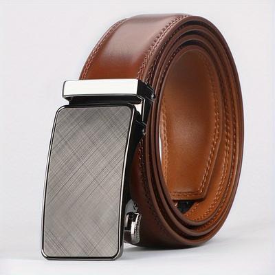 TEMU Men's Belt, Slide Ratchet Belt With Premium Leather, Ratchet Dress Belt With Automatic Click , Father's Day Gift