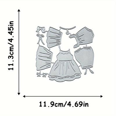 TEMU 1 Piece Of Baby Clothes, Princess Dress, Strap Dress Golden Cutting Template Cutting Die, Handmade Diy Cutting Die, Scrapbook Background Decoration Embossing Template, Album, Holiday Card Making