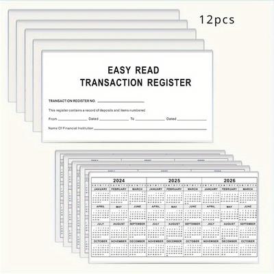 TEMU 12-pack Checkbook Registers For - , No Feather, Suitable For 14+