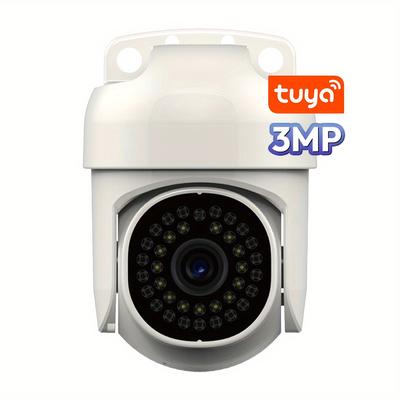 TEMU Security Cameras Wireless Outdoor, Motion Detection Spotlight Siren Alarm Wifi Surveillance Indoor Home Camera, Color Night Vision, 2-way , /sd With Tuyasmart Or Smart