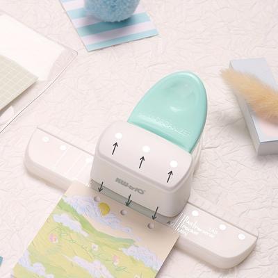 TEMU Abs -hole Punch For Binder, Portable Handheld Paper Puncher, Notebook Diary Scrapbooking Office Supplies, School , Cute Stationery, Uncharged Without Battery