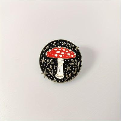 TEMU 1pc Retro Mushroom Brooch Pin, Alloy Lapel Pin For Clothing And Bag Decoration, , Ideal For Party Supplies And Jewelry Gift, Mushroom Decor