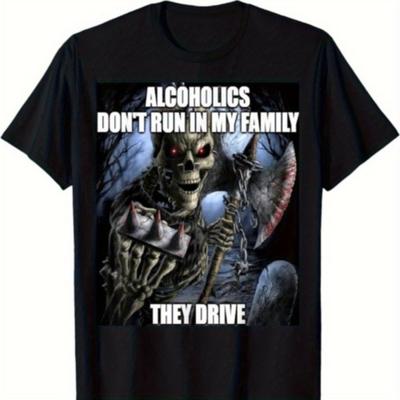 TEMU New Alcoholics Don' In Drive Funny T-shirt