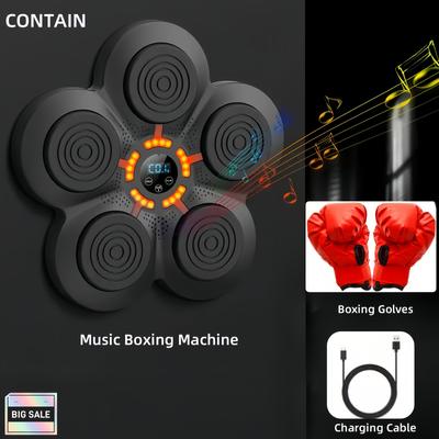 TEMU Musical Boxing Machine, Family Boxing Machine, Red Gloves, With Led Lights And Music, Suitable For Home Fitness, The Best Valentine's Day Gift For Men,