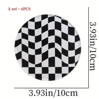 TEMU 6pcs Acrylic Coasters High-end Chessboard Style Photography Event Party Props, Chess Gifts