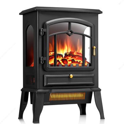 TEMU Kndko Electric Fireplace Stove, Freestanding Fireplace Heater With Realistic Flame, 1000/1500w Fireplace Heater, Overheating Safety Device, Thermostat, Adjustable Flame Brightness, Gift For You !