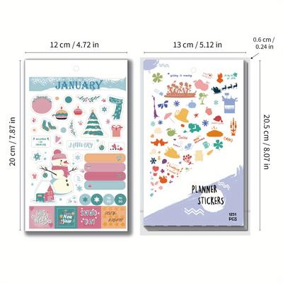 TEMU 1251pcs Set, Themes, Art And Seasonal , Suitable For Notebooks, Notepads, ,