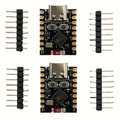 TEMU 2pcs Esp32c3 Mcu Development Boards - Usb Powered, Supports & Micropython, With Copper Alloy Contacts, Ideal For Iot Projects