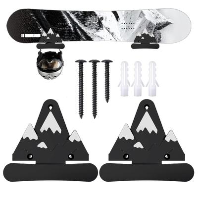 TEMU Space-saving Snowboard Wall Mount With Hooks - Abs & Metal, , Home Decor & Organization