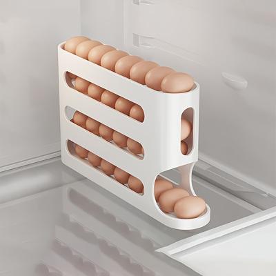 TEMU 1pc 4- & Roll Egg , Pp Egg Organizer For Refrigerator , No Battery Needed