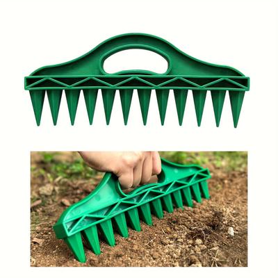 TEMU Hand Garden Tool - 12-hole Quick Seed Planter, Waterproof & Plastic, Vegetables & Flowers, Garden Seeding Tool|straight Seeder|ergonomic Handle