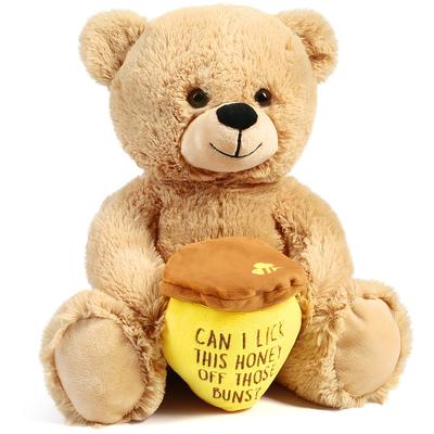 TEMU Benben Teddy Bear For Girlfriend, 10 Inch Teddy Bear Plush Toy Stuffed Animal With Honey Pot, Funny Plush Bear Toy Gift For Her, Women, Wife On Christmas Valentine's Day Anniversary Gifts Present