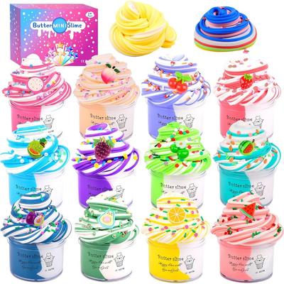 TEMU 12-pack Slime Set With Watermelon, Lemon, Peach, Strawberry, Avocado And Cherry Charms, Cute Stuff For Girls Fragrant Diy Slime