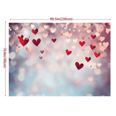 TEMU 1pc, Red Heart Decoration For Valentine's Day Photography Backdrops, Ideal For Galentine's Day Photo Props And Video Backgrounds, Party Banner