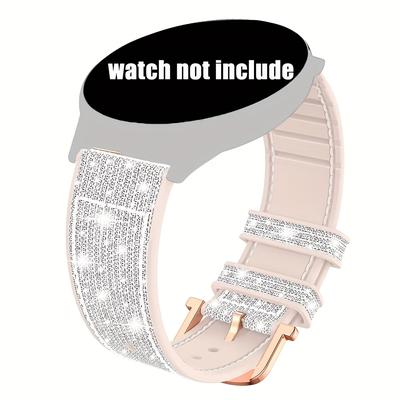 TEMU 1pc Sparkling Silicone Watch Band, 20/22mm, Compatible With 7/6/5/4/6 Classic/ 40mm/42mm/43mm/44mm/45mm/47mm And /4/3/2 42mm/46mm - Non-water Resistant Replacement Strap