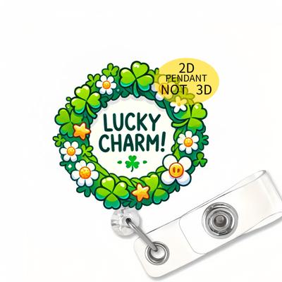 TEMU 1pc Acrylic Retractable Badge Reel With Id Holder - 's Wreath & Charm Theme, Name Tag Holder For , Doctors, Rn, Lpn - Ideal For Hospital Use & Gifts