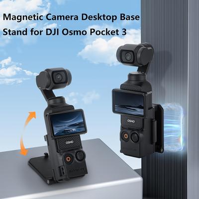 TEMU Magnetic For Dji Pocket 3 (1-pack) - Adjustable Desktop Stand With Strong , Non-slip Silicone Pad, Multi-angle Shooting, Portable And For Vlogging & Photography