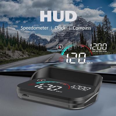 TEMU Digital , Windshield Speedometer Projector With Compass, Alarm, Mileage Per Trip, Auto Brightness, Hud 3.5 Inches Speed Meter Gadgets For Car For All Vehicles