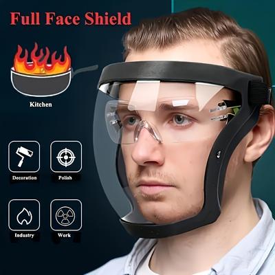 TEMU 1 Piece Premium Full Face Mask - Transparent Protector For Outdoor Heating Home Kitchen Tools - Plastic Material With Snap Closure, Products