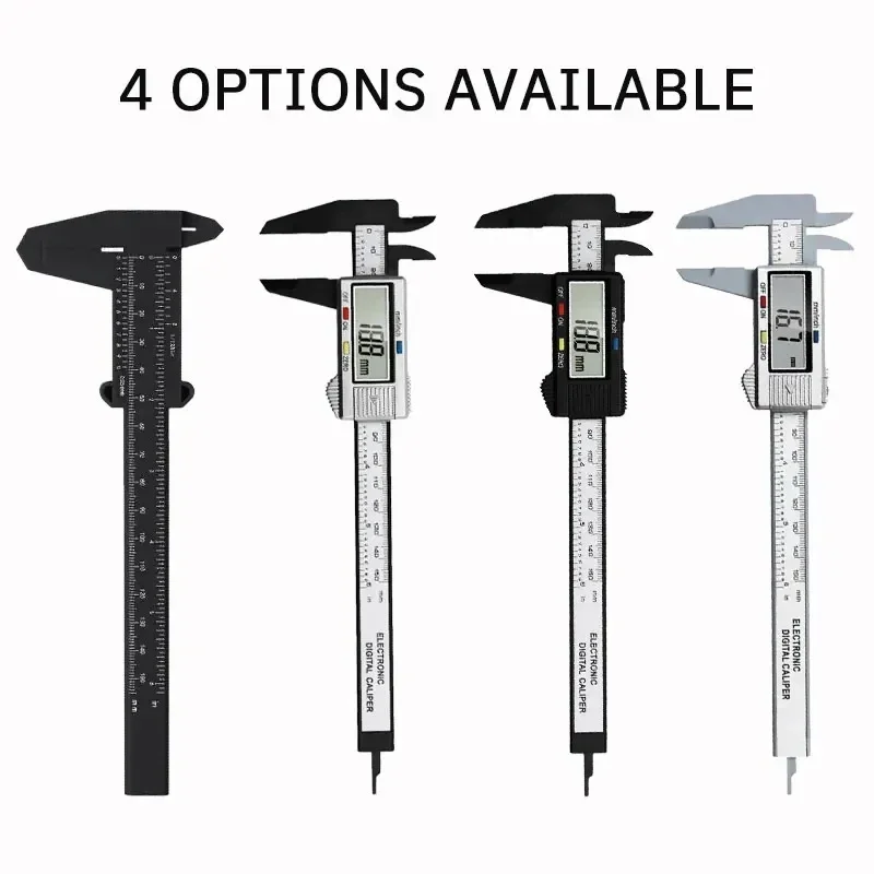 Digitaler Messschieber, 150 mm, Kunststoff-Messwerkzeug mit LCD-Display für Studenten, Mini-Text-Spiellineal, 1 Stück, Präzisionsinstrument Image