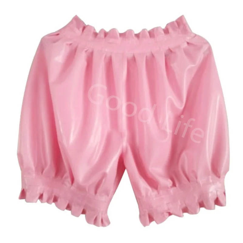 Latex 100% Gummi Boxershorts Slips Unterwäsche Frau Handgemachte Rüschen Plissee Shorts Heiße Verkäufe Mode Coole Größe S-XXL Image