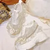 Dicker Boden, Spitzenband, Strass, Perlen-Turnschuhe, handgefertigt, Mesh, Low-Top, weiß, lässig, Schnür-Damenschuhe, Größe 35–39