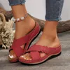 Schuhe für Frauen Plus Größe 36-43 Peep Toe Sommer Plattform Sandalen Keile Slip auf Hausschuhe Elegante Nicht-slip Alias De Mujer