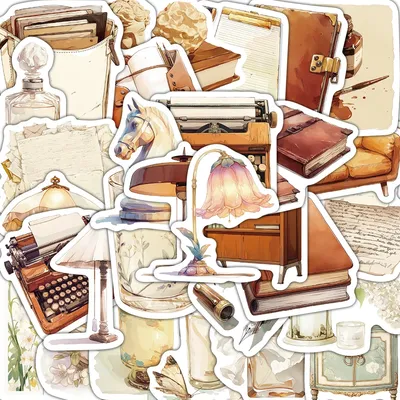 30PCS Alte Buch Brief Aufkleber Scrapbooking Kreative Papier Hause Telefon Gepäck Dekoration Skateboard Geschenke Papier Aufkleber  Image