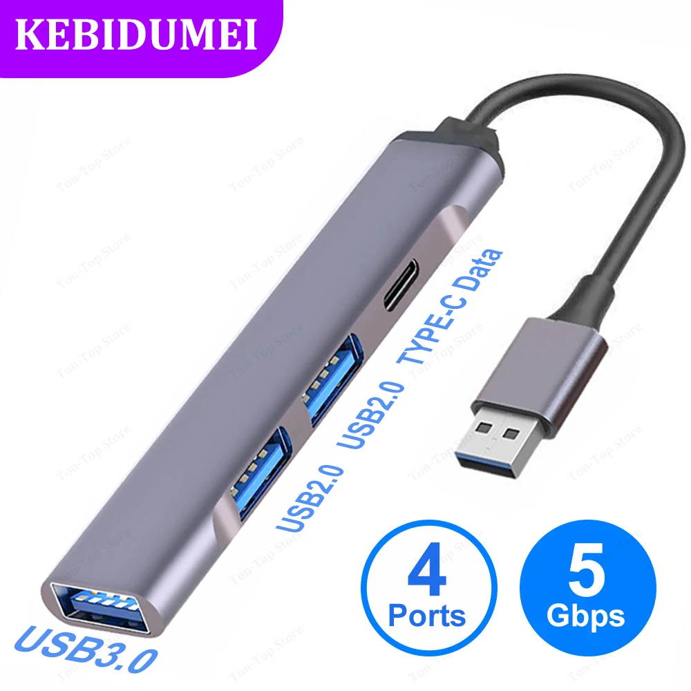 4 Ports USB C Dockingstation Typ C HUB USB 3.0 HUB 5 Gbit/s Hochgeschwindigkeitsübertragung USB Splitter Adapter OTG für Laptop MacBook Image