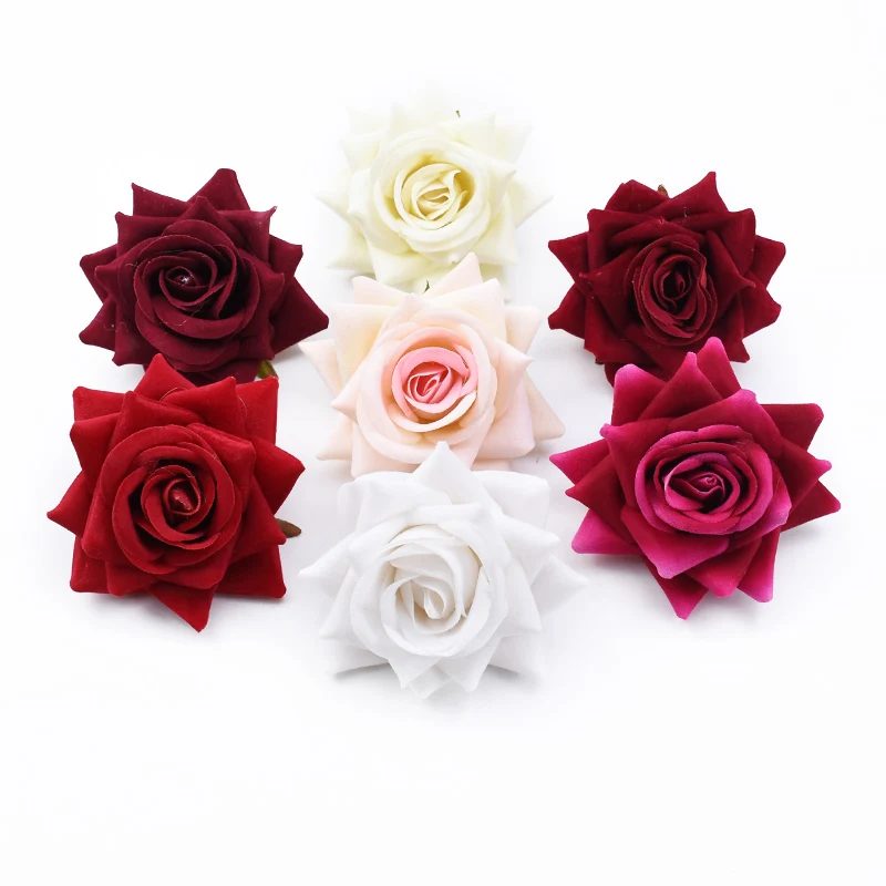 50/100Pcs Artificial Flowers Silk Roses Outdoor Garden Wedding Bridal Bouquet Home Vase Table Diy Gift Candy Festival Decoration