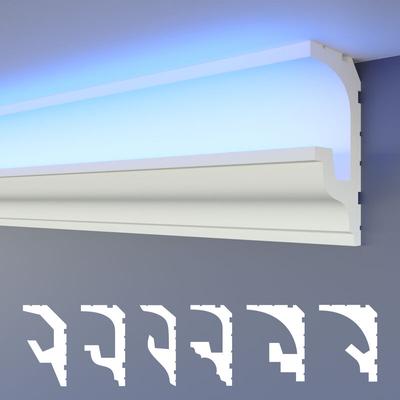 Heximo - led Stuckleisten 2in1, indirekte Beleuchtung Deckenleisten xps Styropor:Musterstück 25 cm, Image