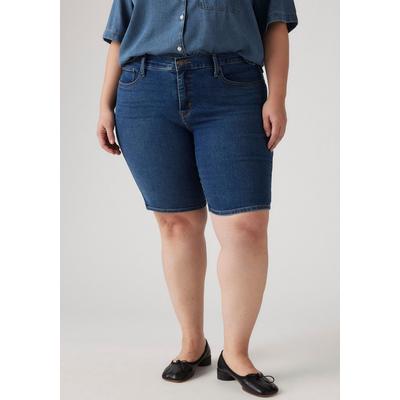 Shorts LEVI'S PLUS "PL SHAPING BERMUDA DA", Damen, Gr. 20 (52), N-Gr, clever girl short pl, Web, Obermaterial: 80% Baumwolle, 19% Polyester, 1% Elasthan, unifarben, casual, regular fit kniefrei, Hosen, im Five-Pocket Style Image