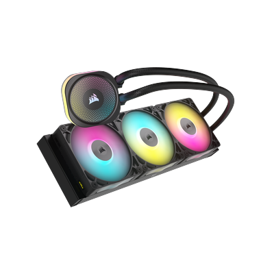 CORSAIR CPU Kühler "iCUE LINK TITAN 360 RX RGB AIO", schwarz, B:39,6cm H:12,5cm T:2,7cm Ø:12cm, Computer-Kühler, Flüssig