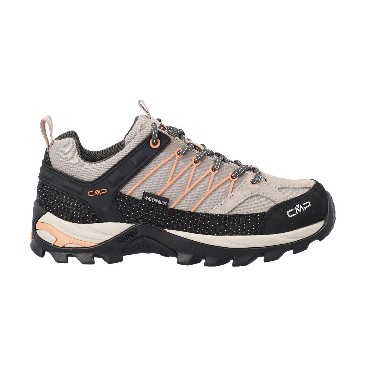 Wanderschuh CMP "RIGEL LOW WMN TREKKING SHOE WP", Damen, Gr. 36, sabbia, salmone, Leder, Synthetik, Schuhe Wanderschuh, wasserdicht