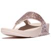Zehentrenner FITFLOP "LULU MULTI-TONAL GLITTER TOE", Damen, Gr. 38, beige, rosè, Synthetik, Glitzer, modisch, Schuhe, Badeschuh, Slides, Sandale mit Glitter