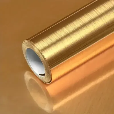 1 Roll Self-Adhesive Golden Brushed Contact Paper, Peel And Stick Wallpaper, Self-Adhesive Removable