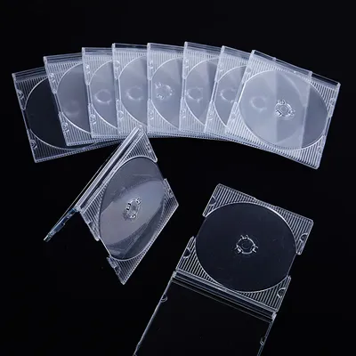 5/10pcs Household Standard Single Disc Storage Boxes DVD Case CD Case Empty Clear Plastic CD Case