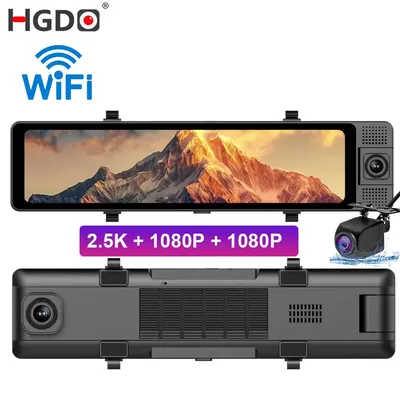 HGDO 3CH 2.5K&1080P&1080P Dash Cam Front Inside Backup Three way Dvr Car Video Recorder DVR GPS