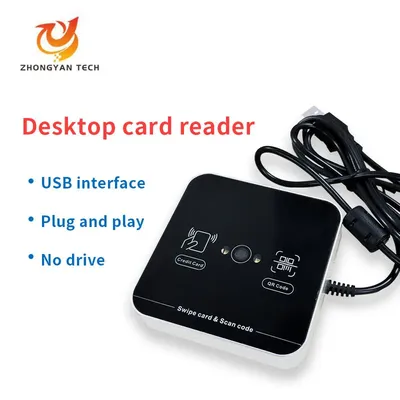 Proximity Contactless RFID Reader 1d 2d Barcode QR Scanner 125khz 13.56mhz USB Interface QR Code Card Reader