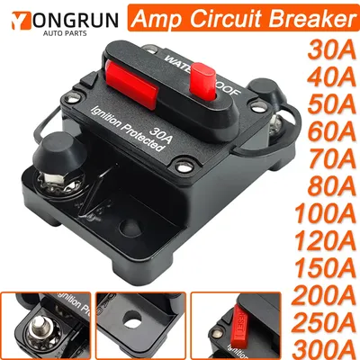 Waterproof And Heat-Resistant Car Fuse Switch Circuit Breaker 30A-300A12V-48V DC Audio Amplifier