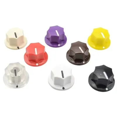 1PCS Black MXR Style Skirted AMP Knob 6.35MM Guitar Potentiometer Knobs Brass Insert For Guitar
