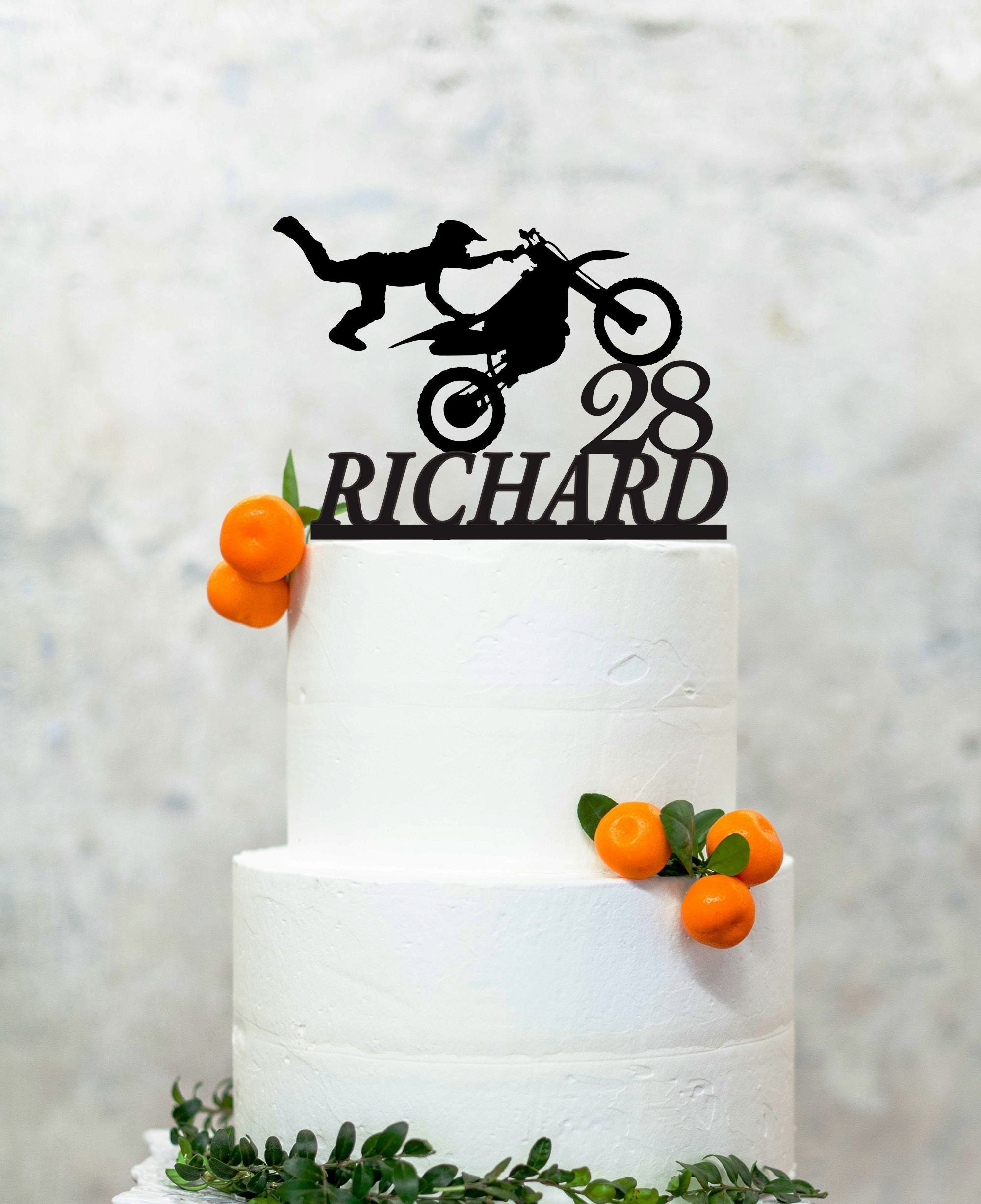 Decorazione per torta a forma di moto da cross, decorazione per torta di compleanno a forma di moto da cross, decorazione per festa a forma di moto da